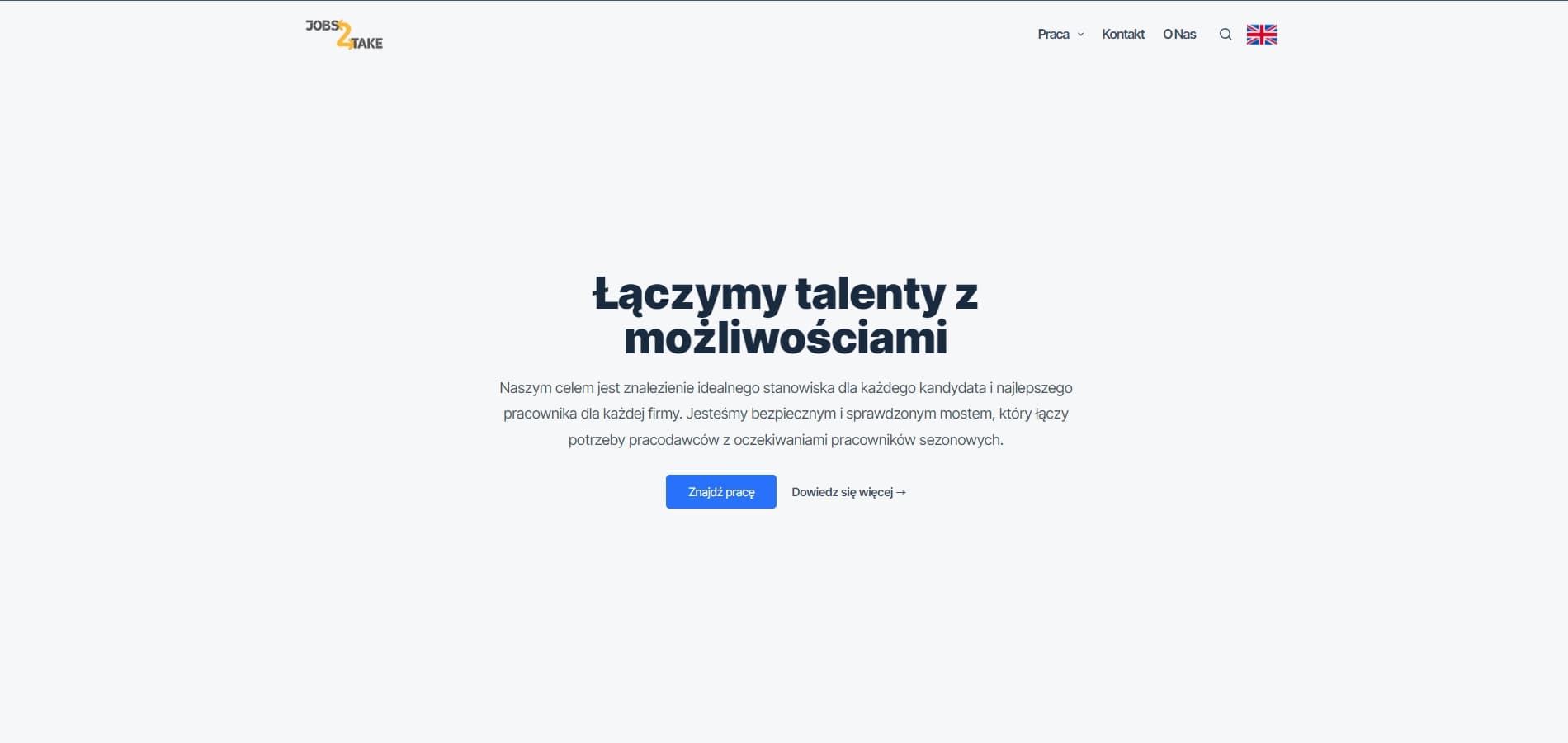 Zrzut ekranu strony jobs2take.com